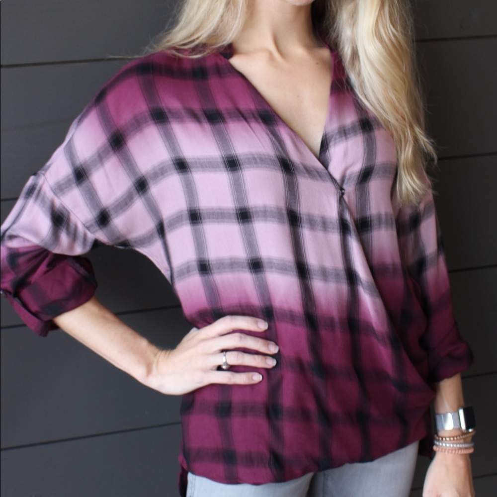 Burgundy faded cross over top